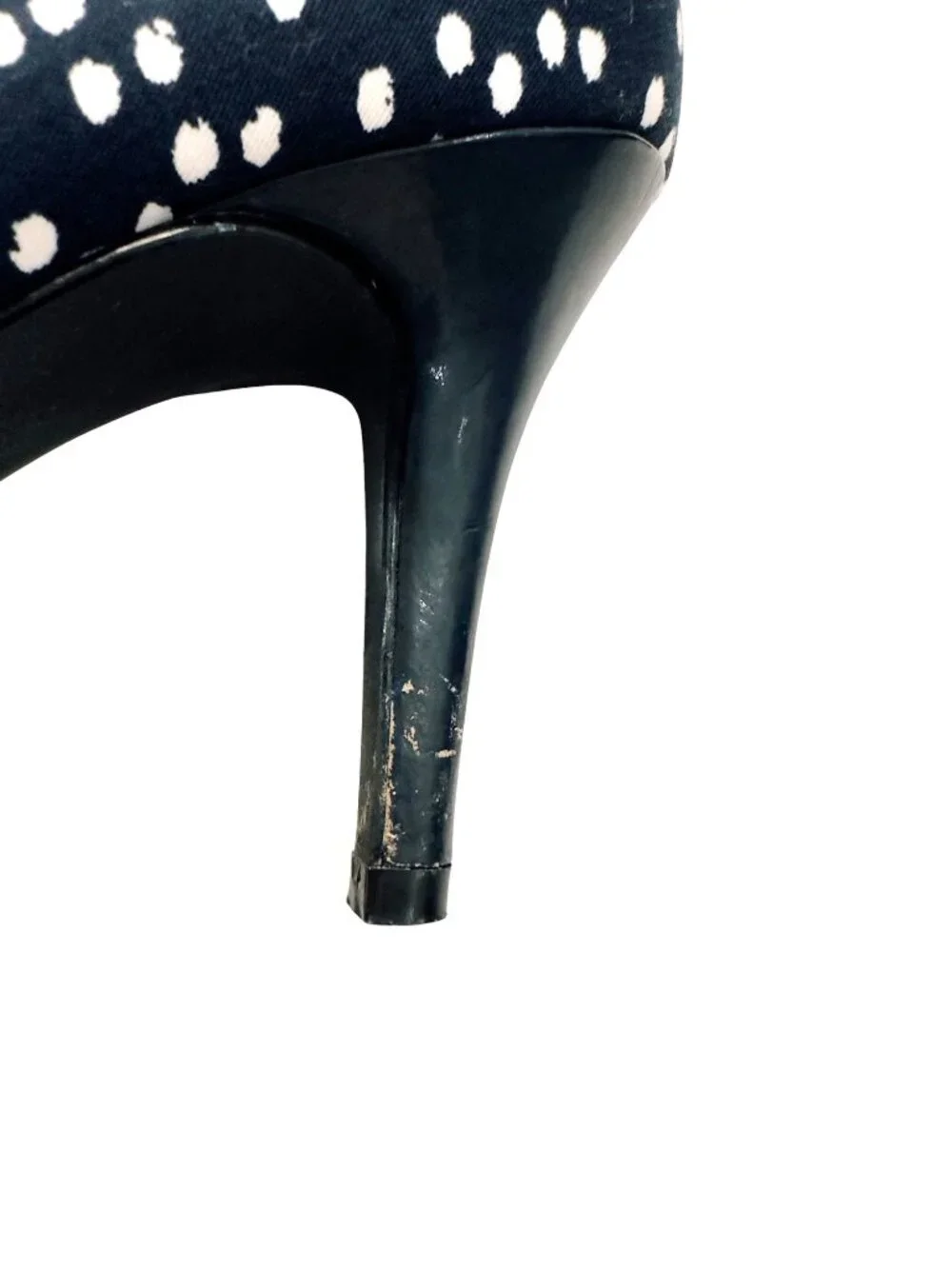 Coach and Four Women's Black White Polka Dot Peep Toe Heels Bow Size 7